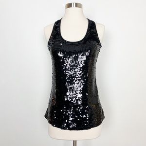 Forever 21 Black Sequin Racerback Tank Top